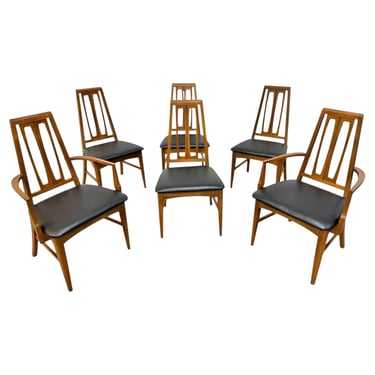 Mid-Century Modern Young MFG CO. Walnut Dining Chairs - Set of 6 - Restored! 