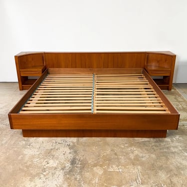 Danish Teak Tambour-door King Platform Bed, Bernhard Pedersen & Son *MESSAGE US for shipping quote* 