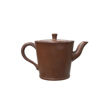 Vintage Brown Simple Cylindrical Plain Zisha Clay Teapot Art Display JK293E 