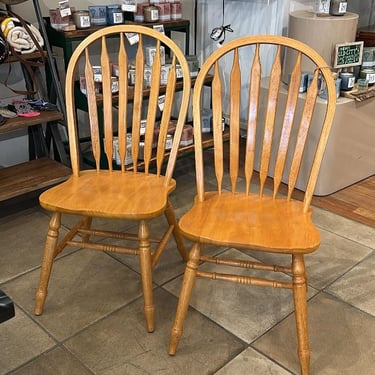 Pair of Wood Dining Chairs