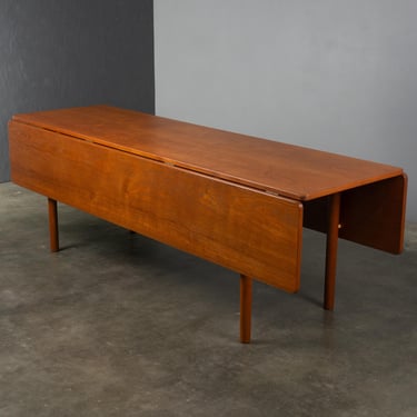 7ft Børge Mogensen Drop-Leaf Console Dining Table - Danish Modern Teak RESTORED 