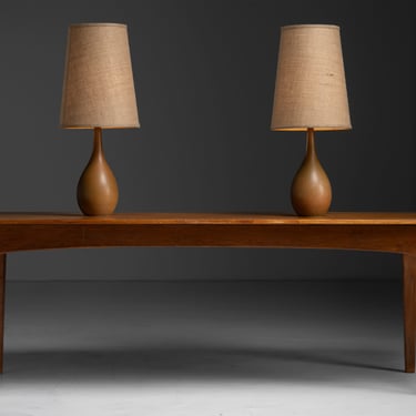 Ceramic Lamps / Teak Dining Table