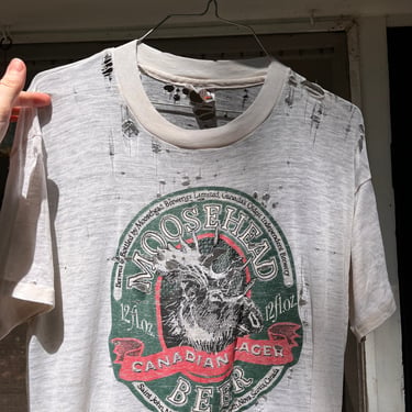 Vintage paper thin t shirt / vintage paper thin tee / vintage trashed t shirt / vintage trashed tee / vintage cotton t shirt / graphic tee 