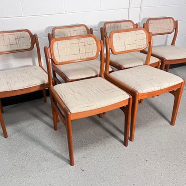 Set Of 6 Mid Century Modern Teak  Dining Chairs By Uldum Moblefabrik Denmark 