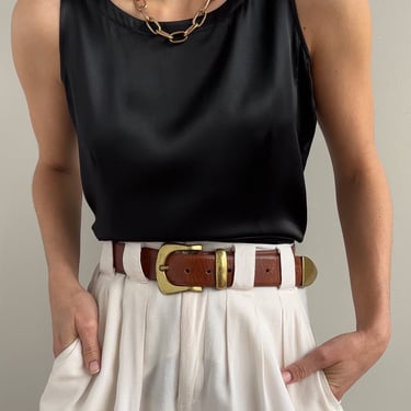 Vintage Obsidian Silk Sleeveless Blouse