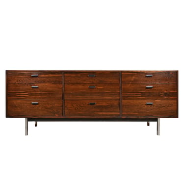 American Modernist 9-Drawer Dresser | Sideboard in Rosewood w. Chrome Legs