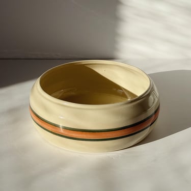 Vintage 10” Ceramic Striped Bowl or Planter 