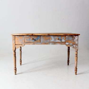 antique primitive table, console table desk 