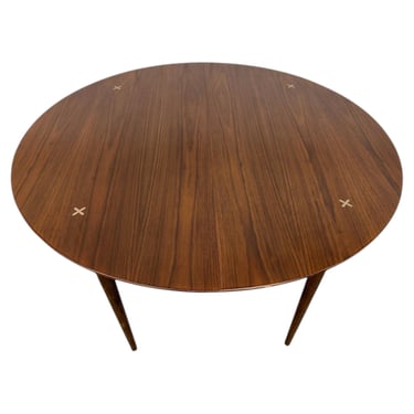 Mid-Century Modern American of Martinsville “Accord” Round Walnut Dining Table 