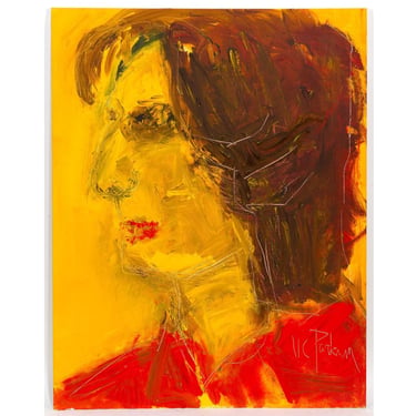 Original Vintage VIRGINIA Cohn PARKUM Portrait PAINTING 28x22