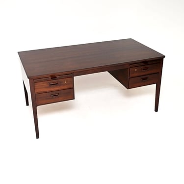 Large Vintage Danish Cabinetmaker Rosewood Executive Desk
