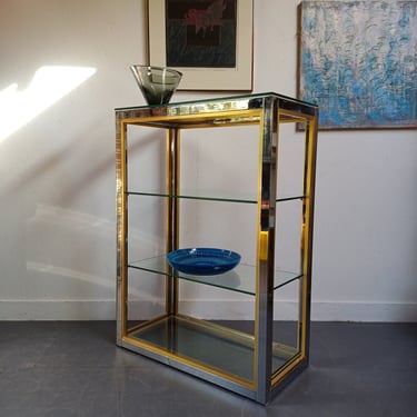 Chrome &amp; Glass Shelving Unit by Renato Zevi