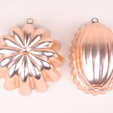 Copper Food Mold Pair 