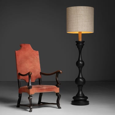 George III Armchair / Ebonised Floor Lamp