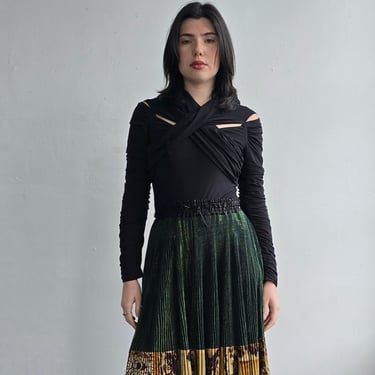 Jean Paul Gaultier Femme Metallic Pleated Skirt
