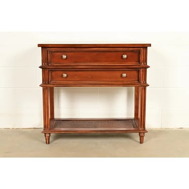 Drexel Heritage French Regency Louis XVI Carved Mahogany and Cane Console Table or Server