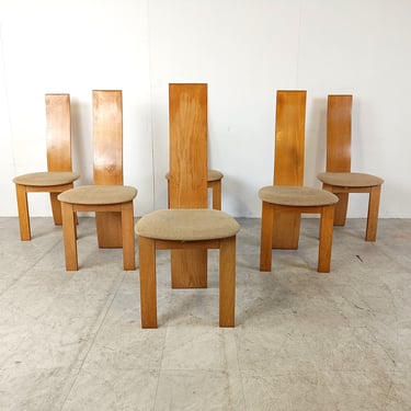 Set of 6 dining chairs by Rob & Dries van den Berghe, 1980s - vintage dining chairs - set of vintage dining chairs 