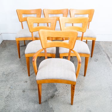 Mid Century Modern Dining Chairs Set 6 Heywood Wakefield Dog Bone Armchair Mcm