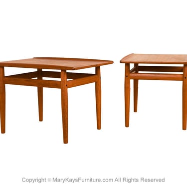 Pair Mid Century Danish Modern Side Tables Grete Jalk for Glostrup 