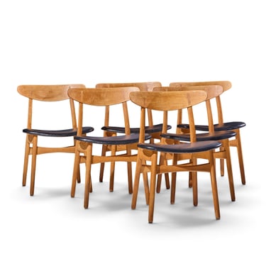 Hans Wegner for Carl Hansen CH30 Danish Teak, Oak Dining Chairs - Set of 6 