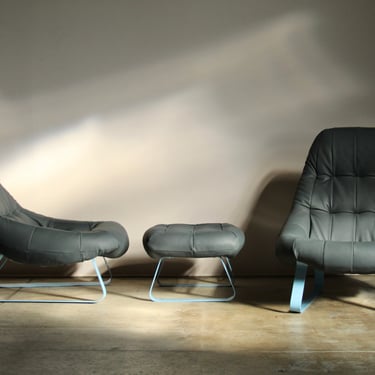 Percival Lafer "Earth" Chairs and Ottoman, 1970s