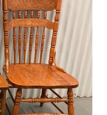 Vintage  Wood Dining Chairs - Set of 6 Rustic Kitchen Chairs no paint 