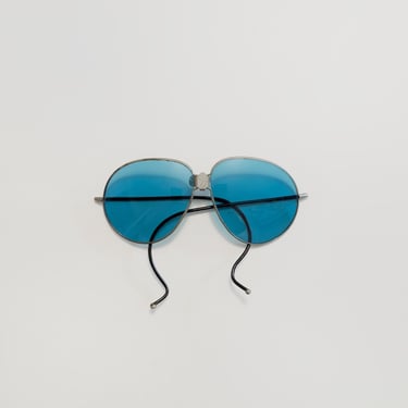 Rare Vintage Wilson Folding Blue Aviator Sunglasses Circa 1940's 
