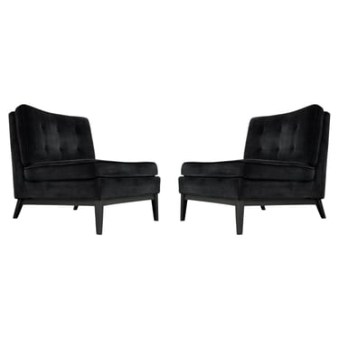 Early Pair of Florence Knoll for Knoll Slipper Lounge Chairs Mid-Century Modern
