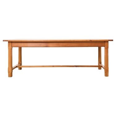 Country French Provincial Fruitwood Farmhouse Trestle Dining Table