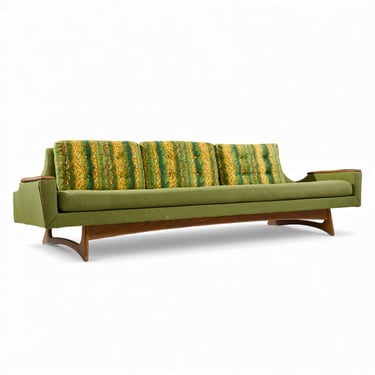 Adrian Pearsall Style Kroehler American Leisure Mid Century Sofa Walnut Sofa - mcm 