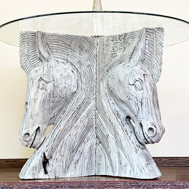 Horse Table Carved Equestrian Bistro Dining Table 