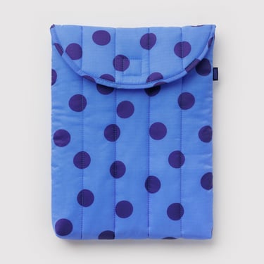 Puffy Laptop Sleeve 16" - Blue Polka Dot