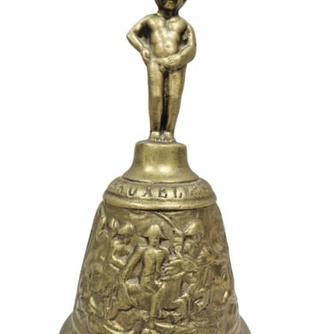 Vintage Napoleon A Wargram Brass Bell - Bataille De Waterloo Scene Manneken Pis 