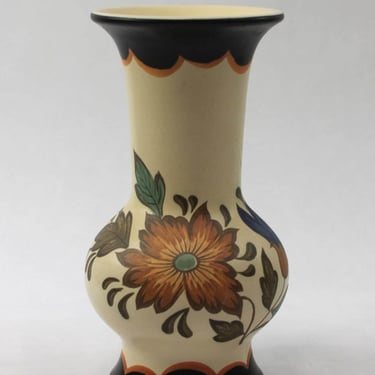 Gouda Holland Flora Plateel Hand Painted Vase 