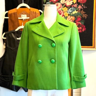 vintage green peacoat cropped jacket 