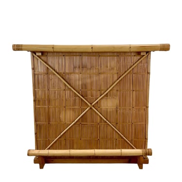 Vintage Bamboo Rattan Bar | Freestanding Tropical Cocktail Bar 
