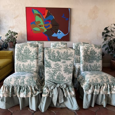 Toile Bow Dining Chairs