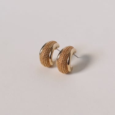 Vintage Textured Half Hoop Earrings