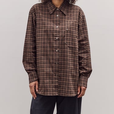 Oversized Plaid Shirt, Brown Plaid