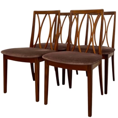 Free shipping within continental US - Set of 4 Mid Century Modern Dining Chairs with Sculptural Back Design, UK Import 
