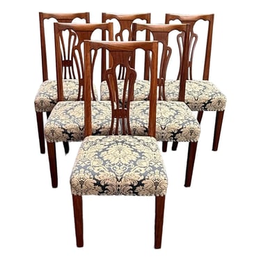 Late 20th Century Solid Rosewood Hepplewhite Dining Chairs - Set of 6 