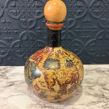 Wrapped Glass Decanter with Round Stopper AS IS