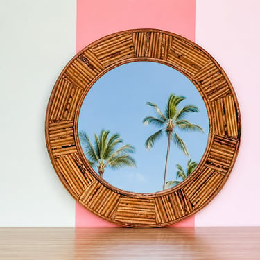 Round Bamboo Mirror