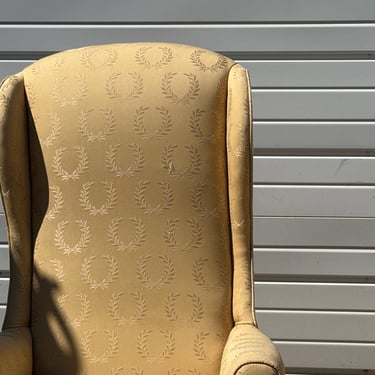 Pair of Vintage Fireside Elongated Wingback Chairs 