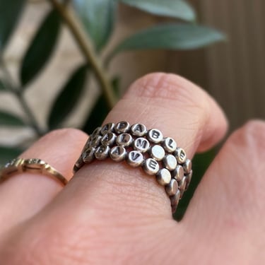 Manifesting Ring - Custom Word Ring in Sterling Silver - Manifestation Ring - Personalized Ring with Inspirational Word - Gift for Her Ring 