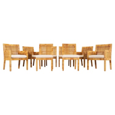 Set of 8 Billy Baldwin for Bielecky Brothers Cane Dining Chairs