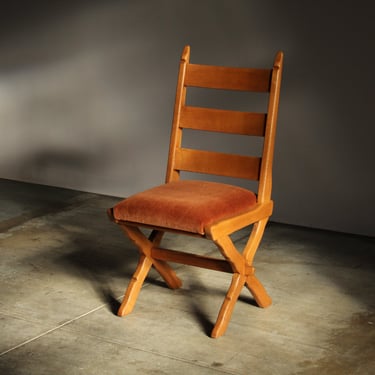 Henning Kjaernulf Oak and Mohair Side Chair, 1950s
