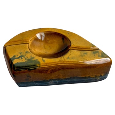 Organic Shape Tiger's Eye Stone Ashtray, South Africa, 1970's
