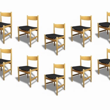 Hans Wegner CH38 Dining Chairs in White Oak for Carl Hansen & Søn, Denmark, 1960