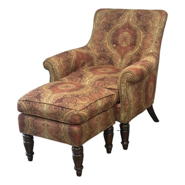 Greenbaum Interiors Upholstered Lounge Chair With Ottoman 